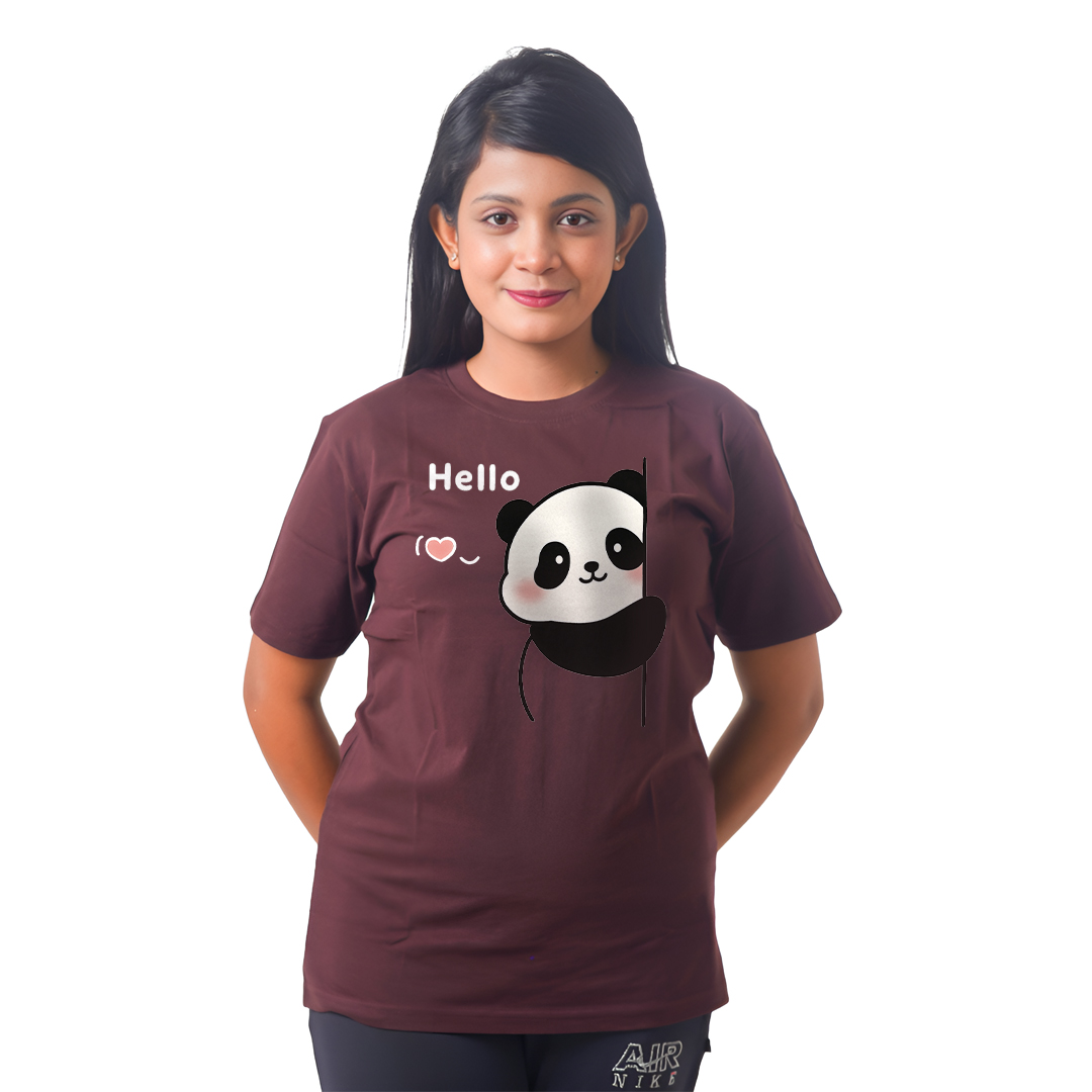 Pandda Hello Women’s Tees T-Shirts