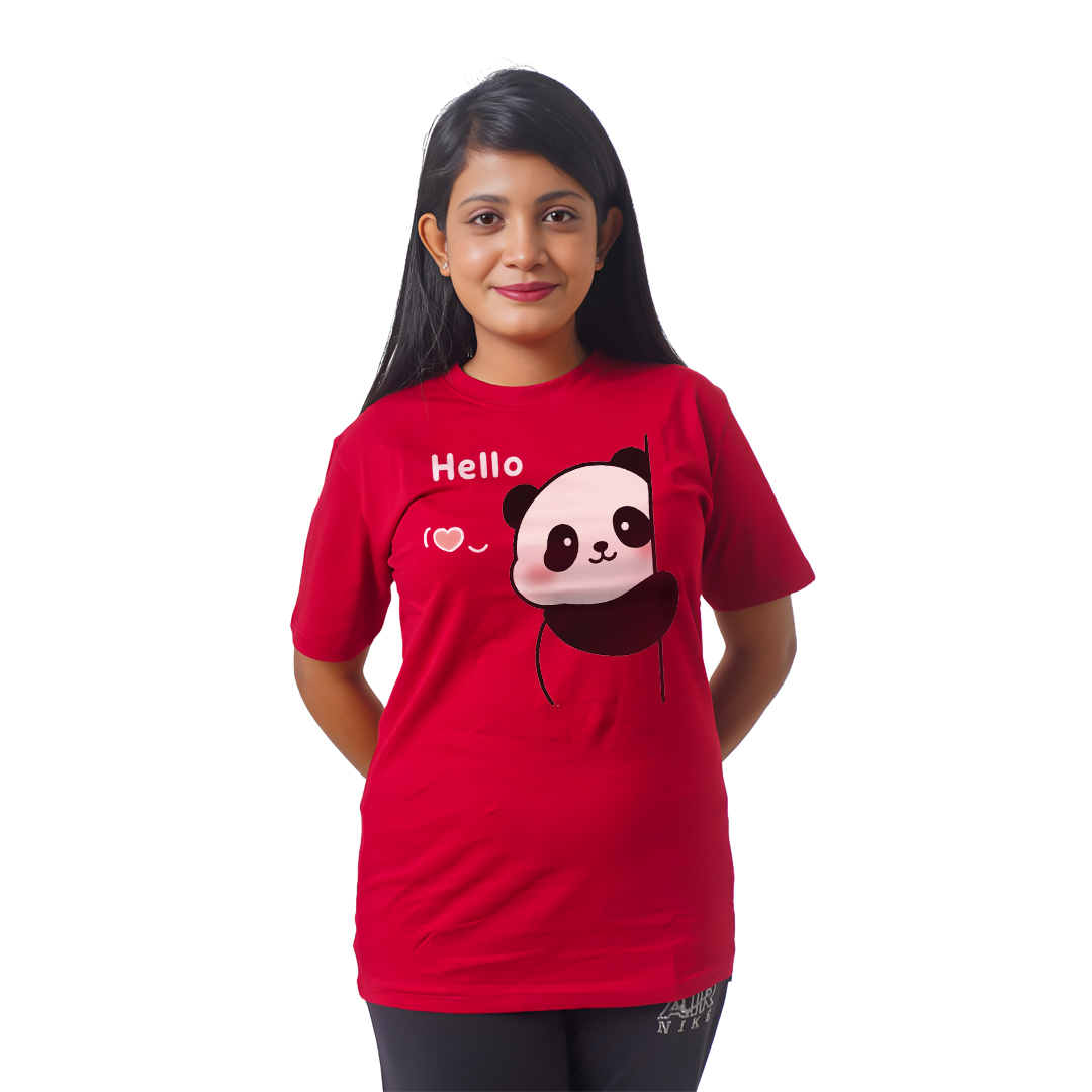 Pandda Hello Women’s Tees T-Shirts