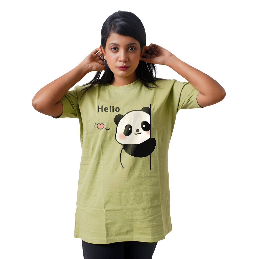 Pandda Hello Women’s Tees T-Shirts