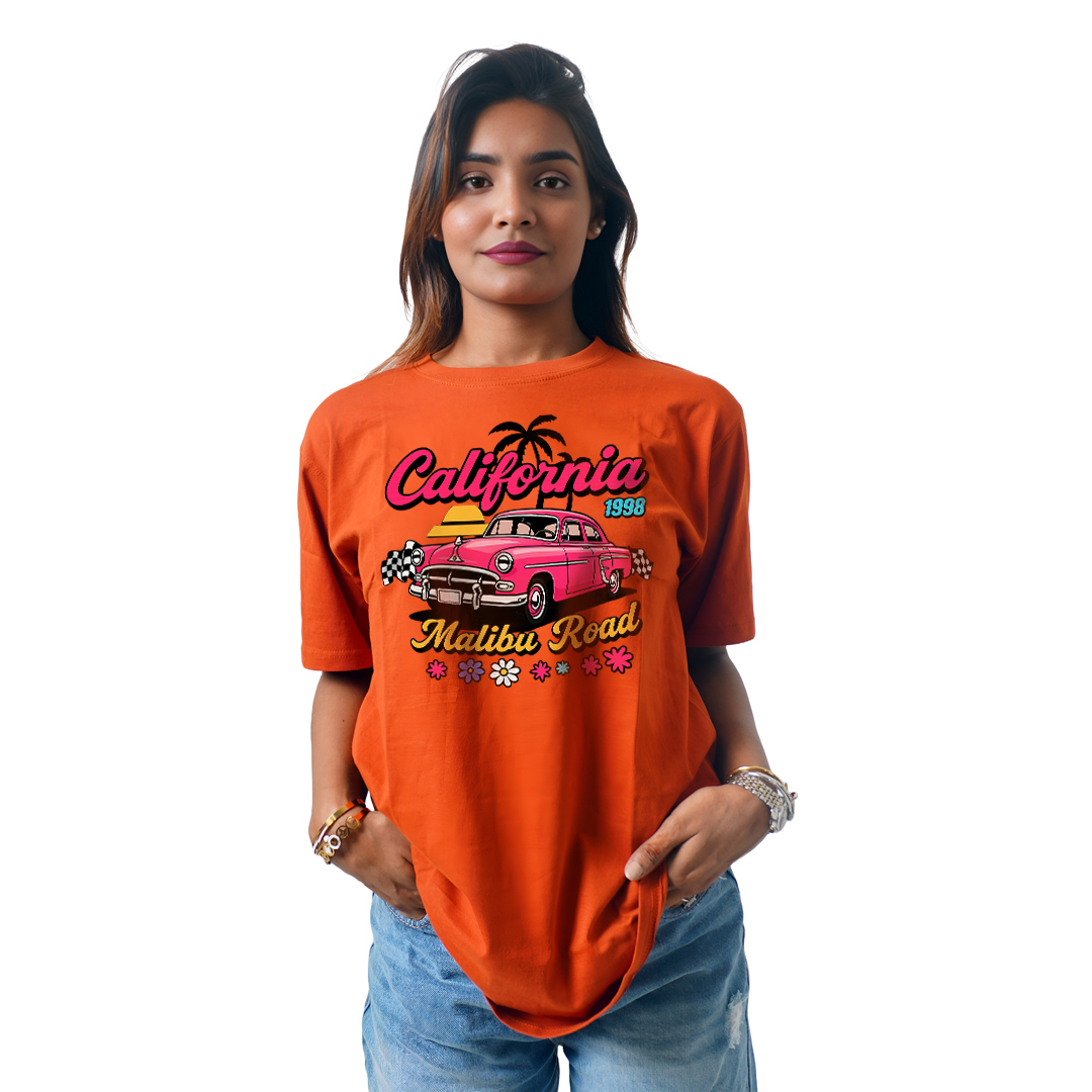 Pink Car Women’s Tees T-Shirts