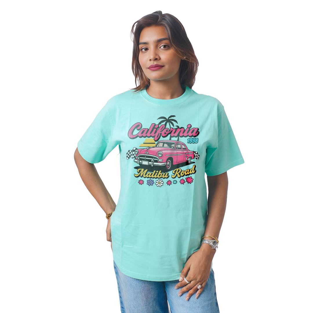 Pink Car Women’s Tees T-Shirts