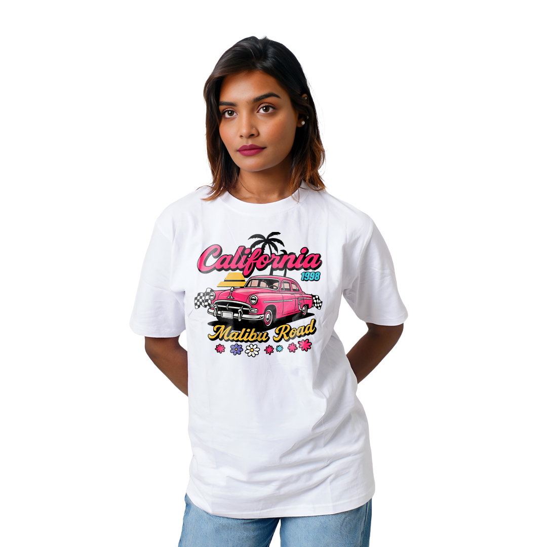 Pink Car Women’s Tees T-Shirts
