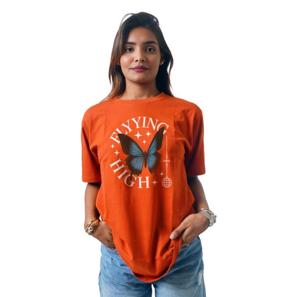 Text With Butterfly Women’s Tees T-Shirts