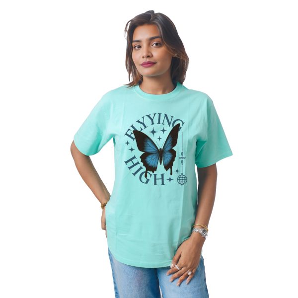 Text With Butterfly Women’s Tees T-Shirts