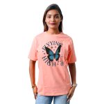 Text With Butterfly Women’s Tees T-Shirts