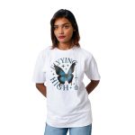 Text With Butterfly Women’s Tees T-Shirts