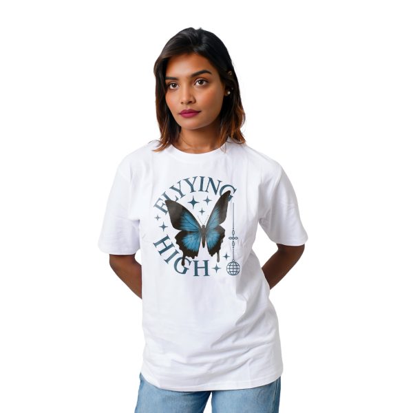 Text With Butterfly Women’s Tees T-Shirts