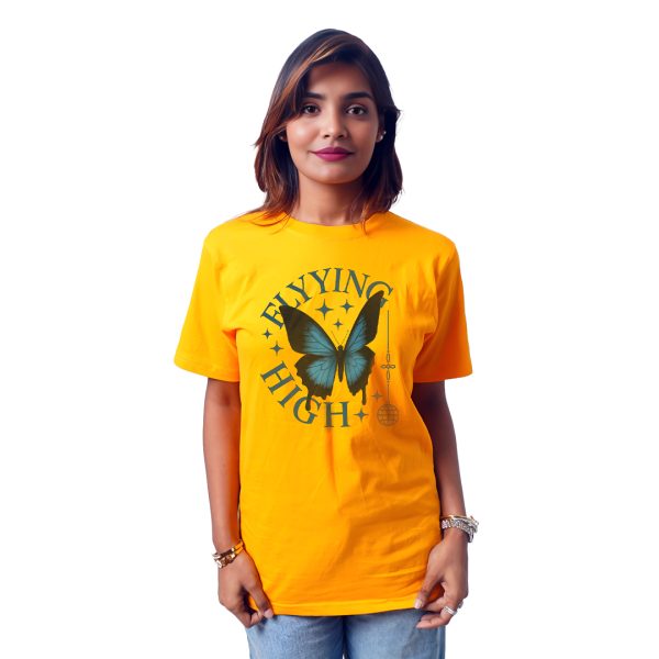 Text With Butterfly Women’s Tees T-Shirts