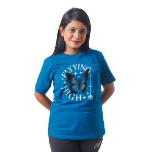 Text With Butterfly Women’s Tees T-Shirts