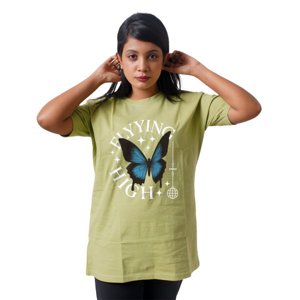 Text With Butterfly Women’s Tees T-Shirts