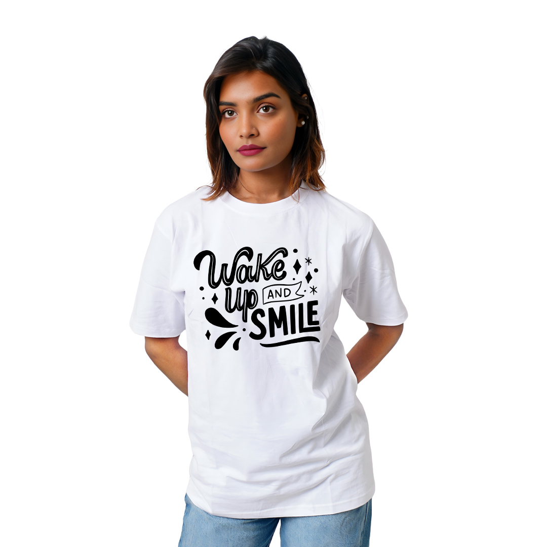 Wake UP And Smile Women’s Tees T-Shirts