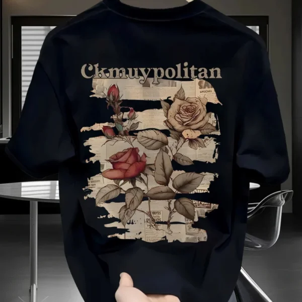 Men's Vintage Rose Graphic T-Shirt