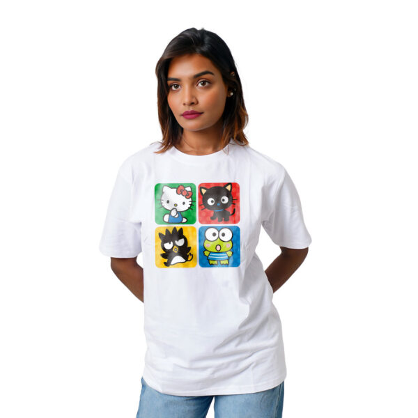 4 Box Cartoon-Style Animals Women’s Tees T-Shirts