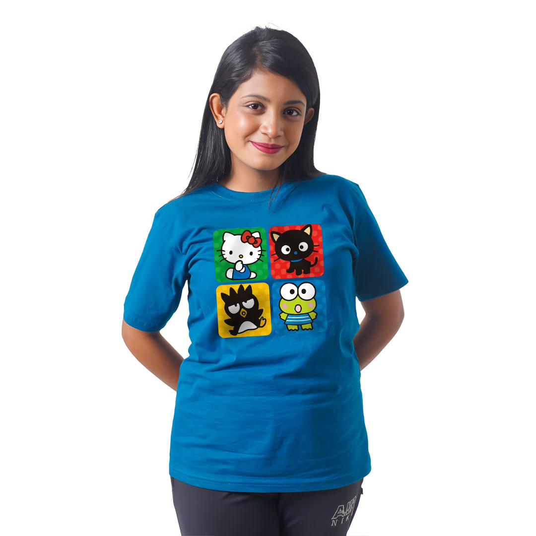 4 Box Cartoon-Style Animals Women’s Tees T-Shirts