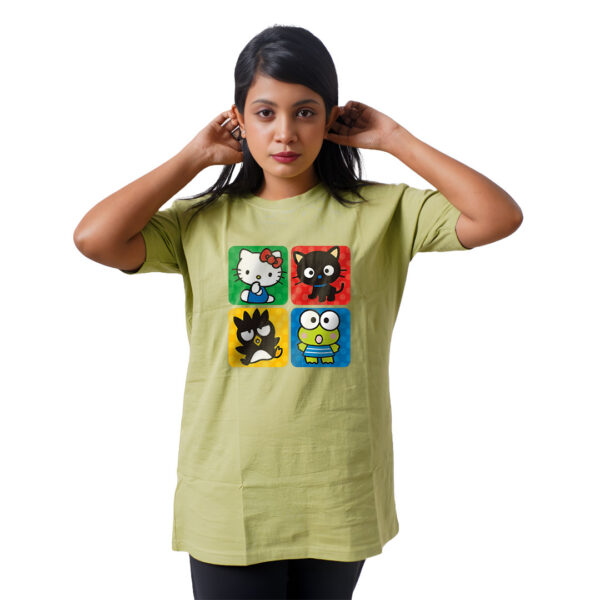 4 Box Cartoon-Style Animals Women’s Tees T-Shirts