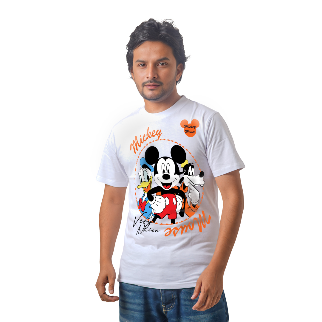 Anime Premium Half Sleeve T-Shirty - Mickey and Friends