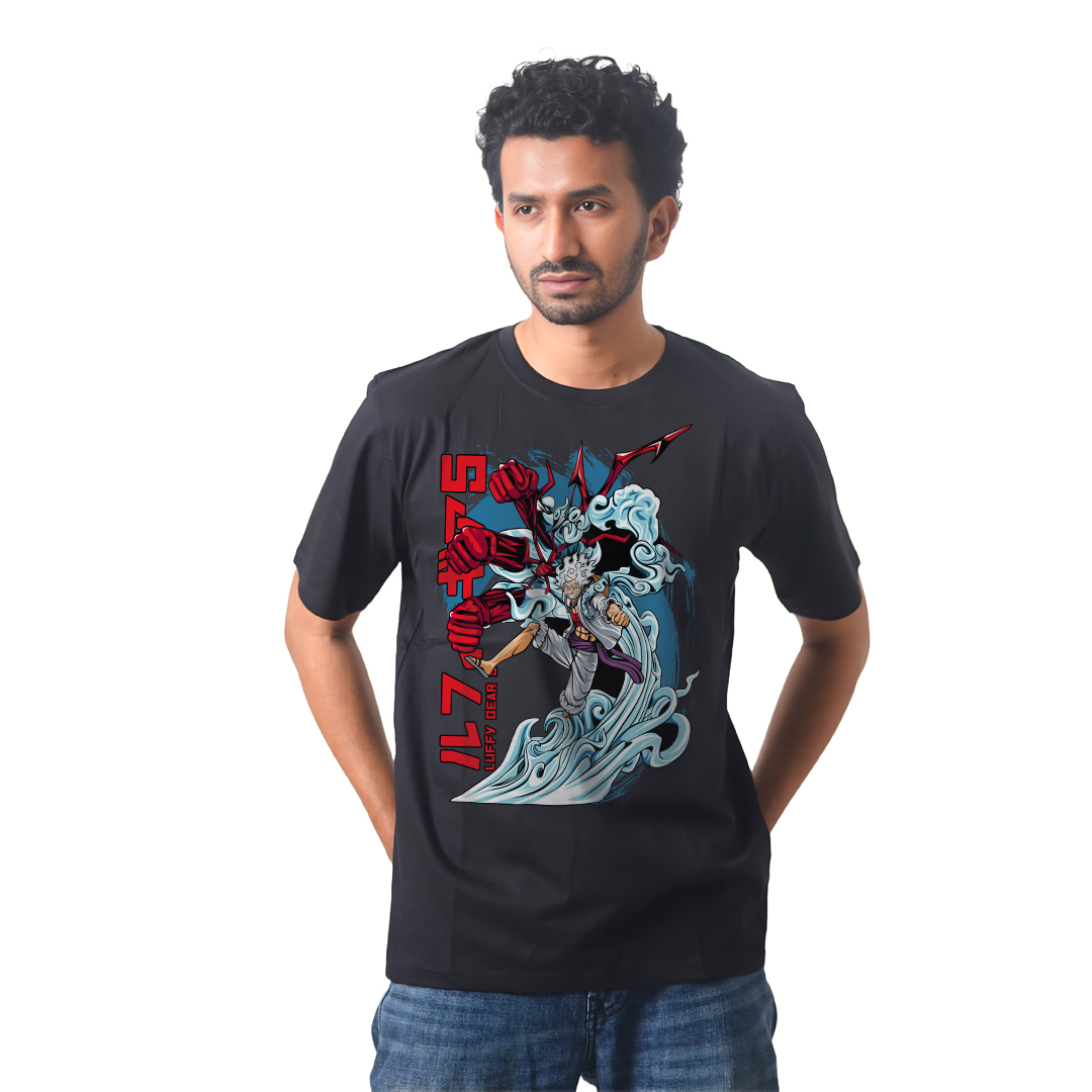 Anime Premium Half Sleeve T-Shirty - Onen Piece Luffy Poster