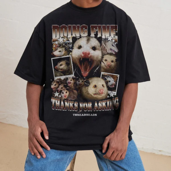 Doing Fine Opossum Oversized Tee