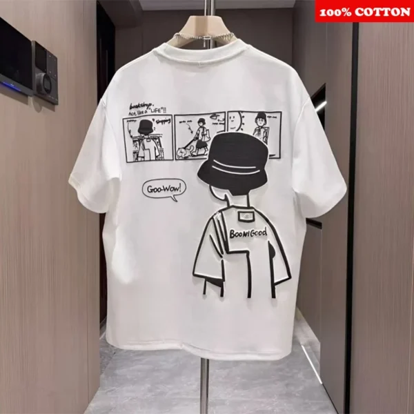 T-shirt Men's Summer 2025 New 100% Cotton Personalized Print T-shirt