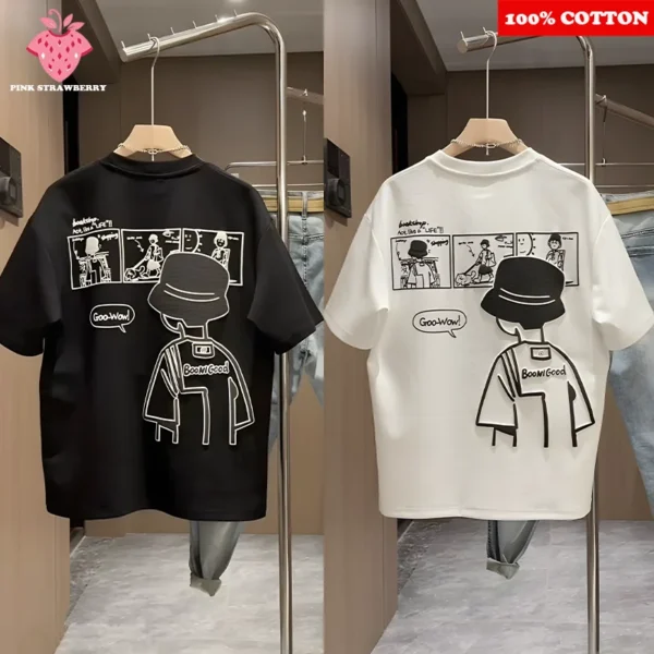 T-shirt Men's Summer 2025 New 100% Cotton Personalized Print T-shirt