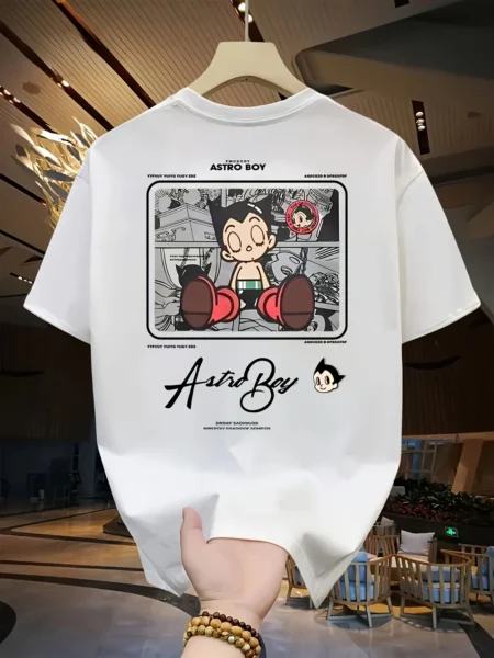 Men's Anime Graphic T-Shirt – Heavyweight Cotton, Loose Fit
