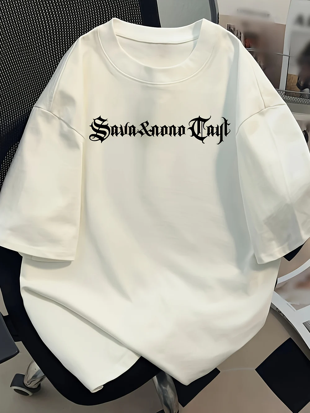 Men's Gothic Eagle T-Shirt – "Savina & Ana Troy" Graphic, Loose Fit, All-Season Comfort