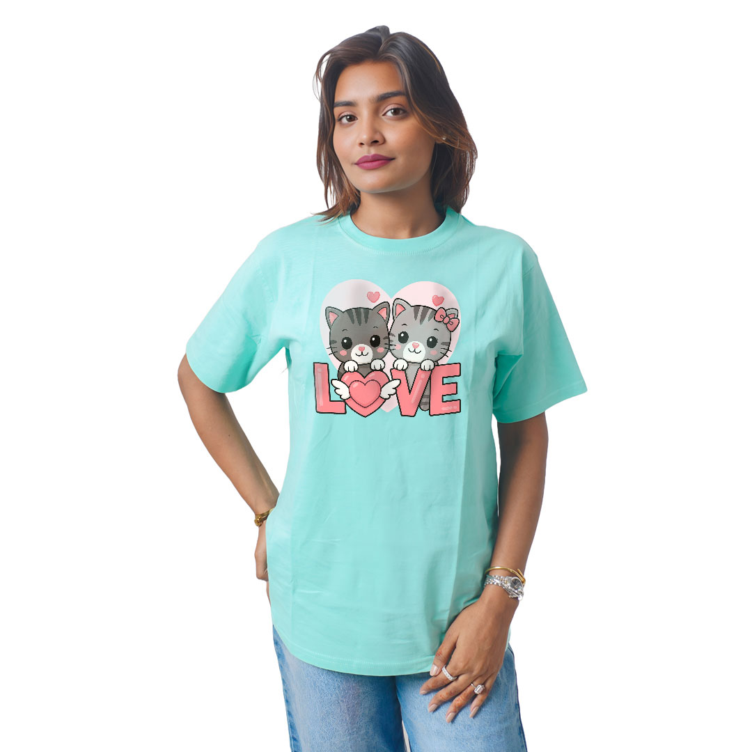 Couple Love Cats Women’s Tees T-Shirts