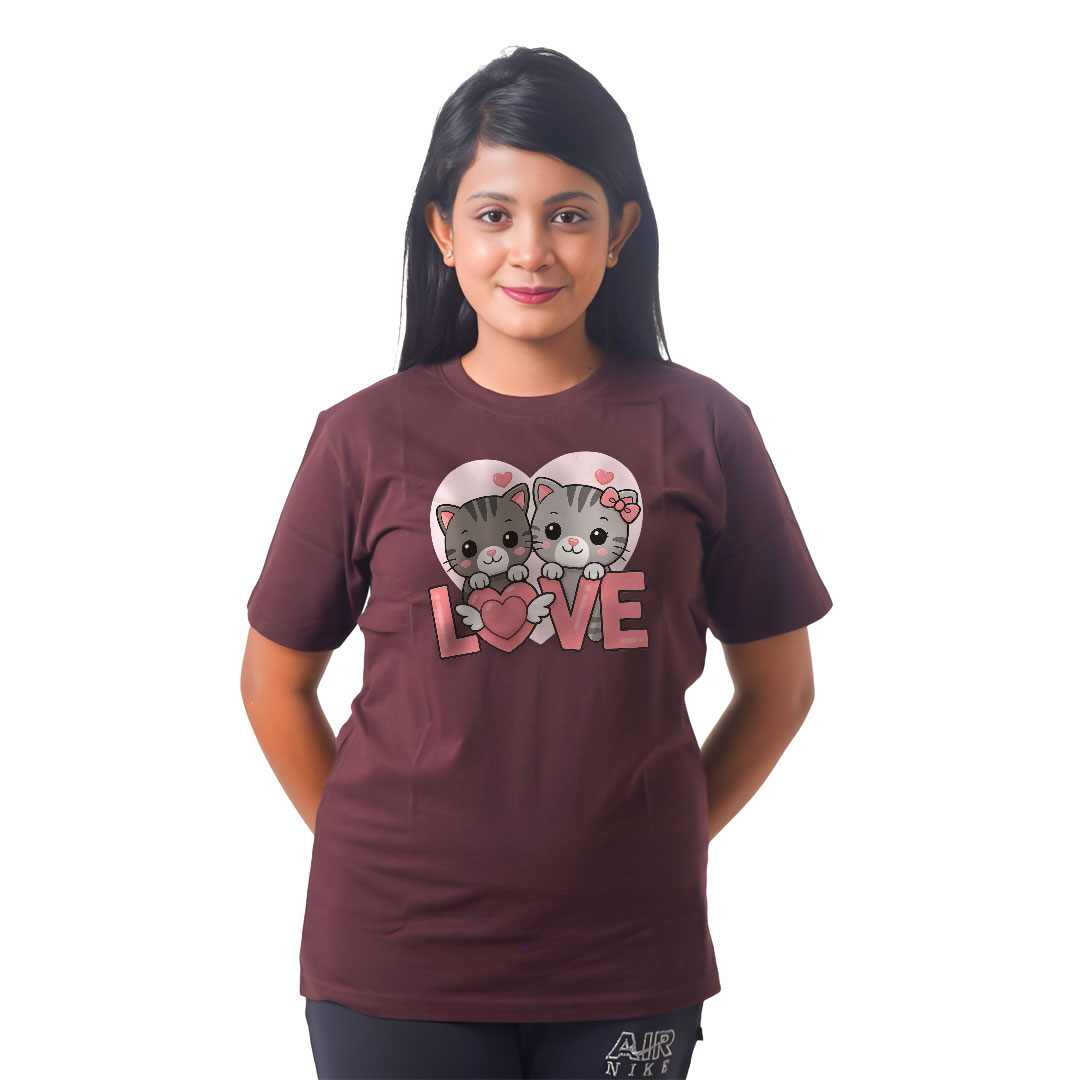 Couple Love Cats Women’s Tees T-Shirts