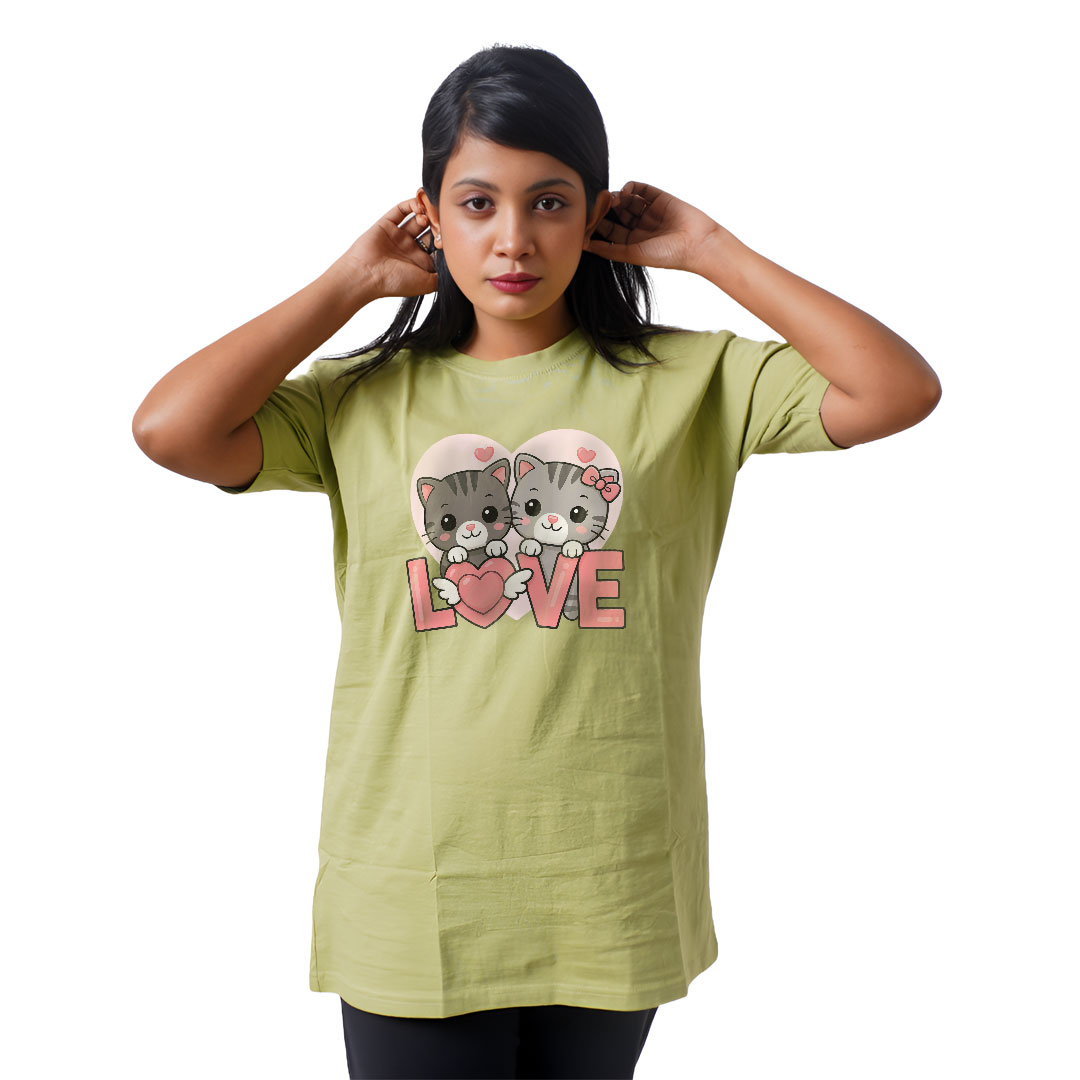 Couple Love Cats Women’s Tees T-Shirts