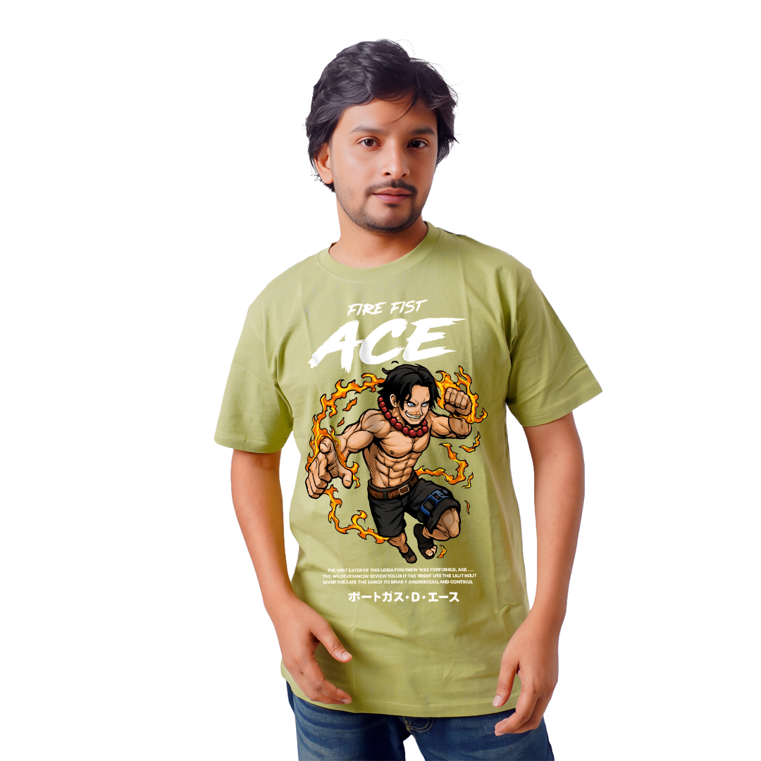 Fire Fest Ace – Anime Premium Half Sleeve T-Shirty
