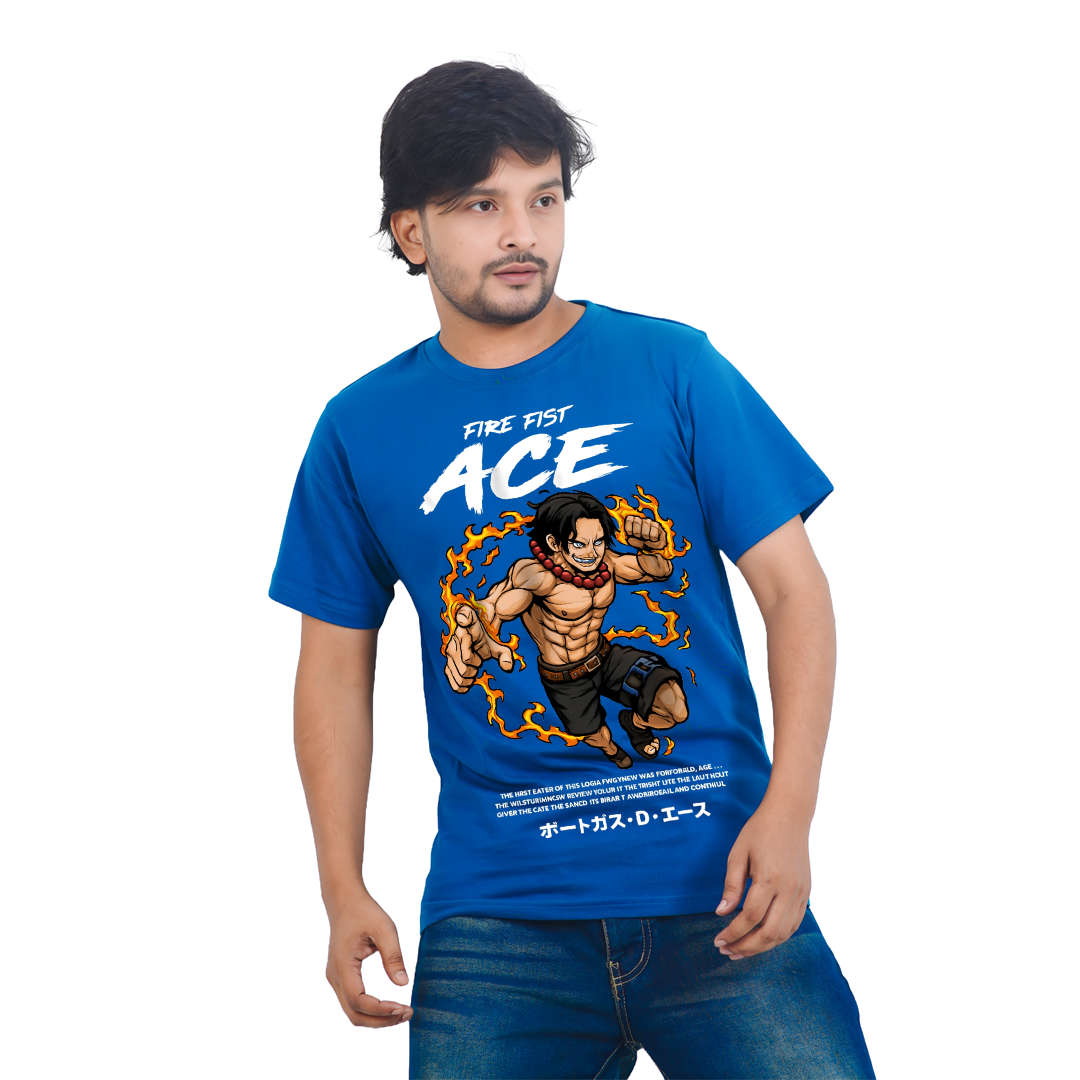 Fire Fest Ace – Anime Premium Half Sleeve T-Shirty