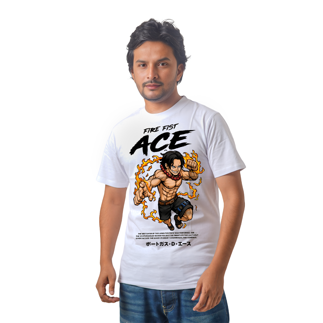 Fire Fest Ace – Anime Premium Half Sleeve T-Shirty