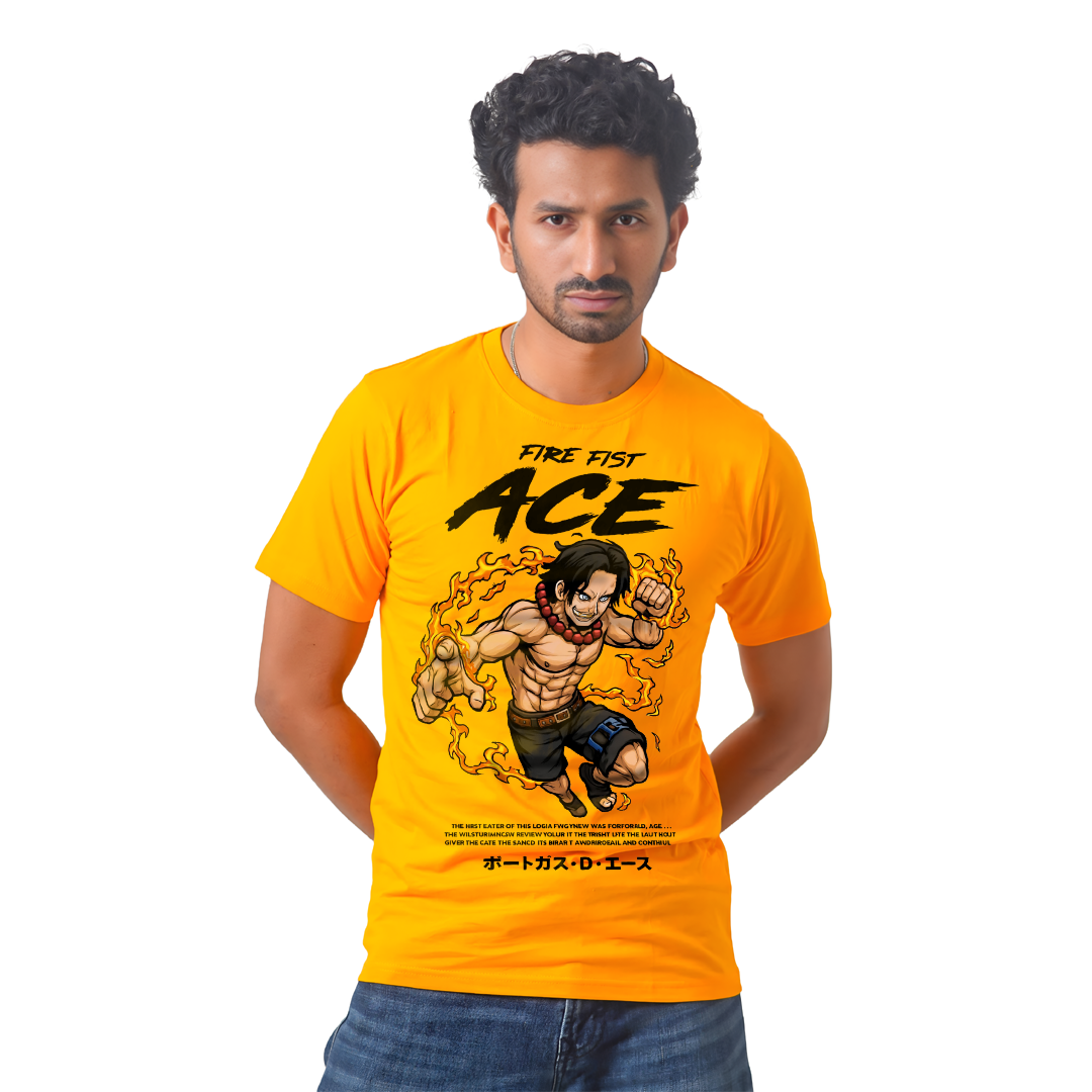 Fire Fest Ace – Anime Premium Half Sleeve T-Shirty