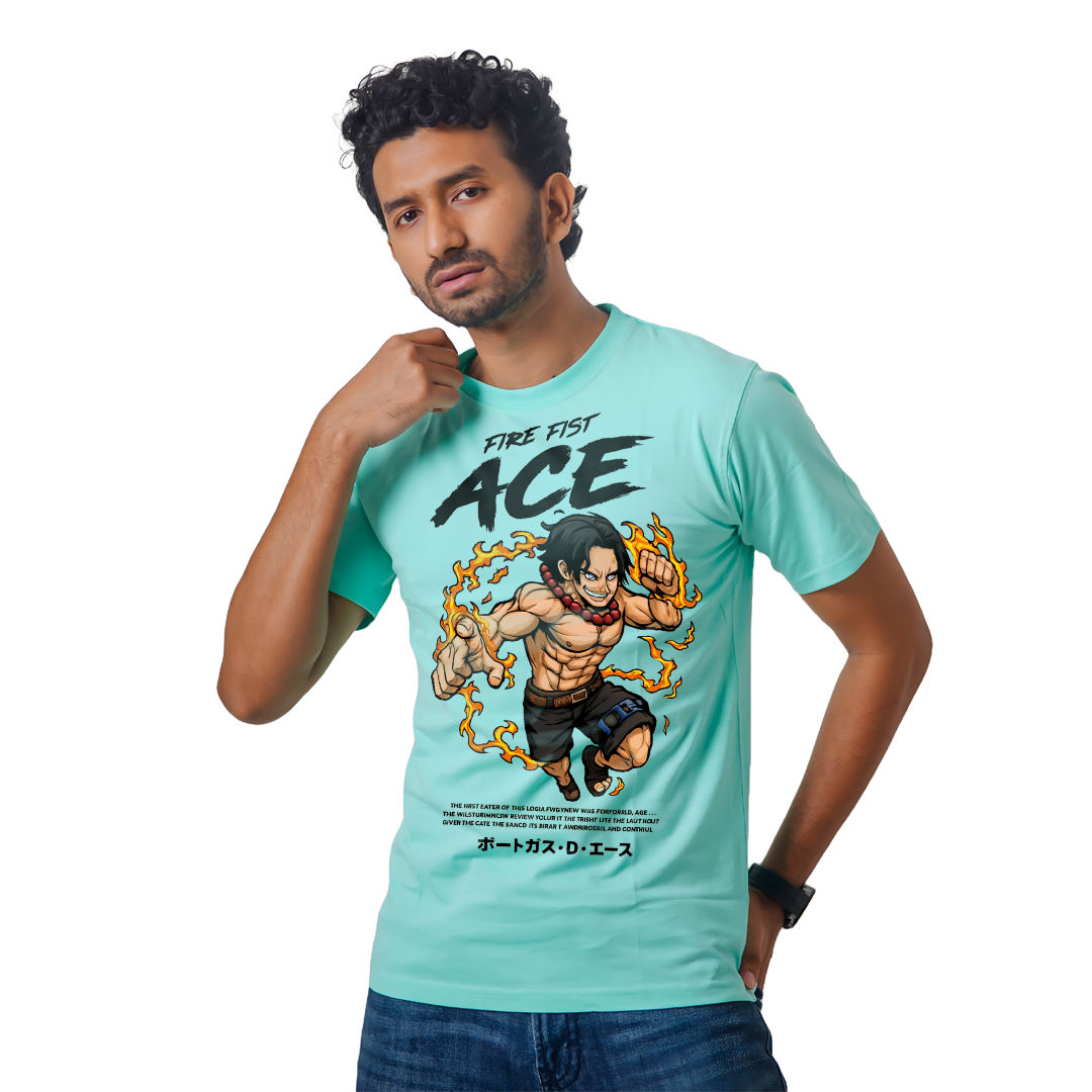 Fire Fest Ace – Anime Premium Half Sleeve T-Shirty