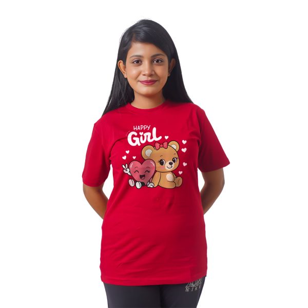 Happy Girl Cute panda Women’s Tees T-Shirts