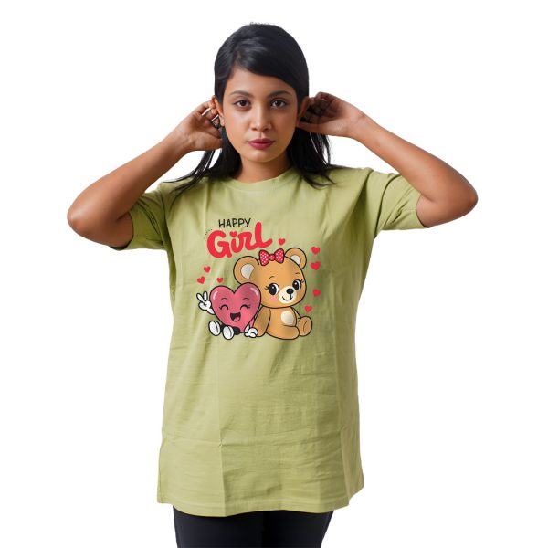 Happy Girl Cute panda Women’s Tees T-Shirts