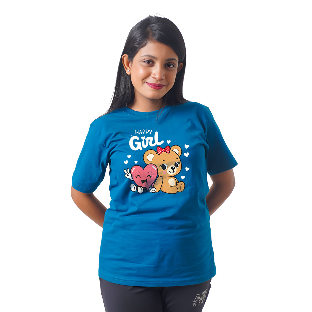 Happy Girl Cute panda Women’s Tees T-Shirts