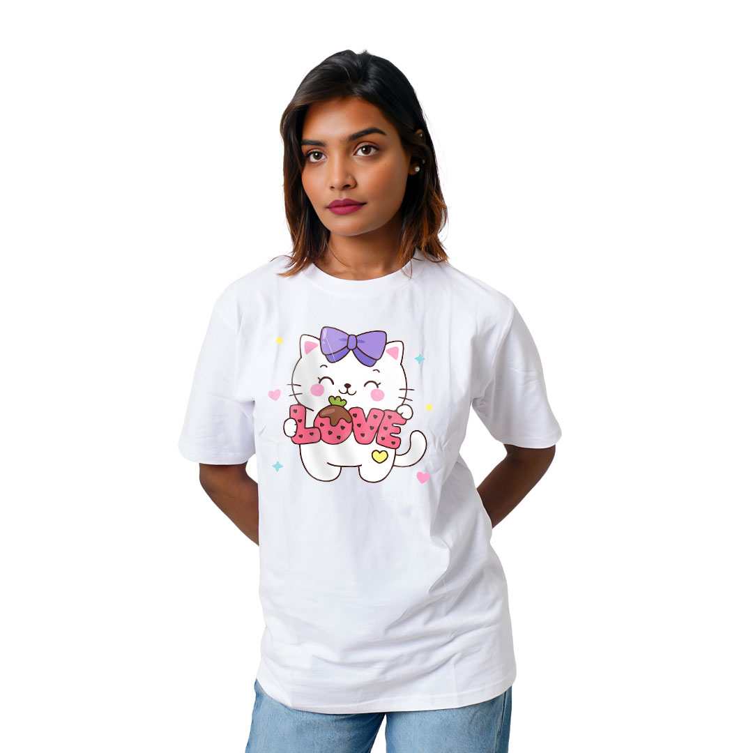 Love Cat Women’s Tees T-Shirts