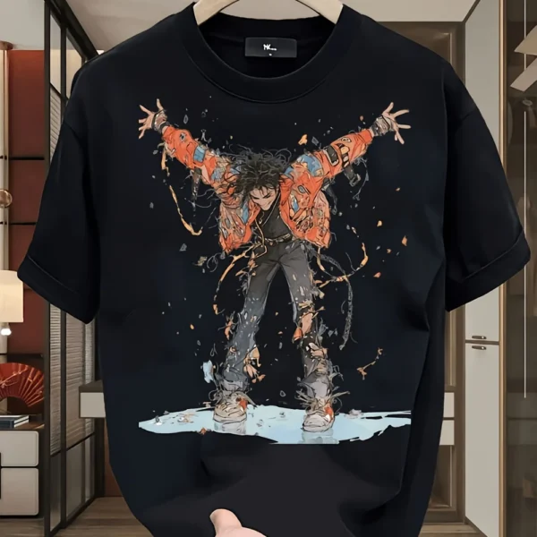 Men's Cotton Skateboard Graphic T-Shirt – Casual Summer Streetwear