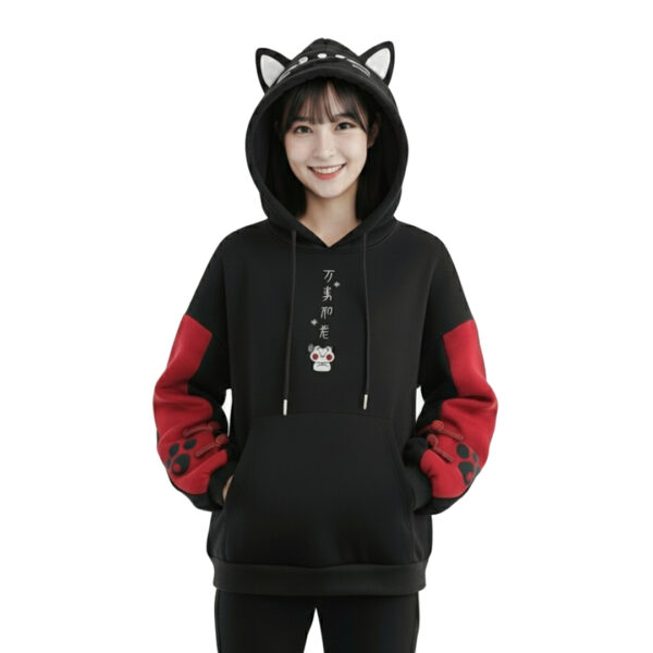 Kawaii Kitty Ear Hoodie for Women – Soft & Stylish Winter Wear