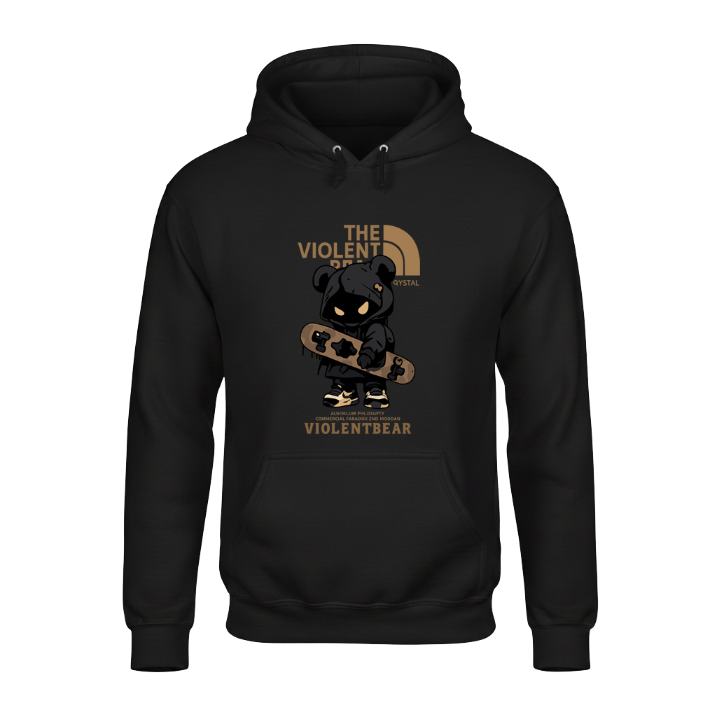 Violent Bear Skater Unisex Hoodie – Soft, Stylish & Cozy for Winter