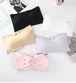 Women’s Ice Silk Strapless Bra – Seamless Tube Crop Bralette