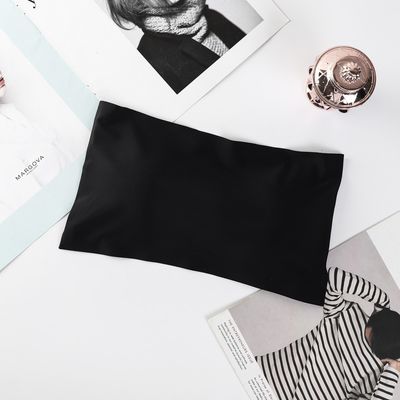 Women’s Ice Silk Strapless Bra – Seamless Tube Crop Bralette