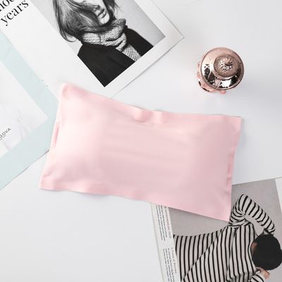 Women’s Ice Silk Strapless Bra – Seamless Tube Crop Bralette