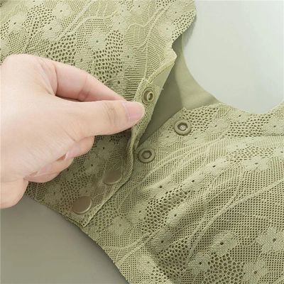 Maternity Seamless Lace Bra – Wireless, Removable Pad, Front Button