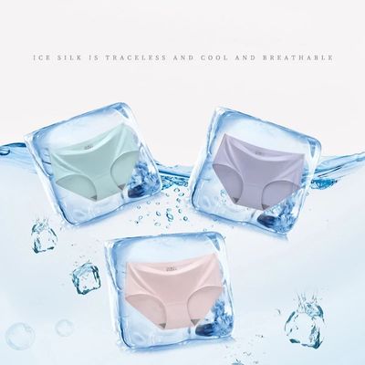 Women’s Ice Silk Seamless Briefs – Breathable, High Waist Comfort