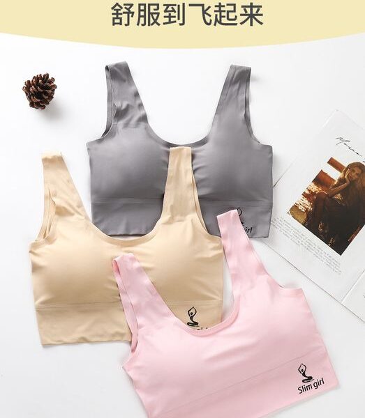 Women’s Ice Silk Seamless Bra – Comfortable Push‑Up Bralette