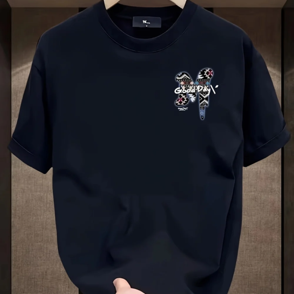 Men’s Loose Fit Cotton Graphic T-Shirt – GOODDAY Print – JecJac (4)