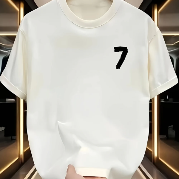 Men’s Oversized Heavyweight Cotton T-Shirt – Black with White Number 7 Graphic – JecJac (1)