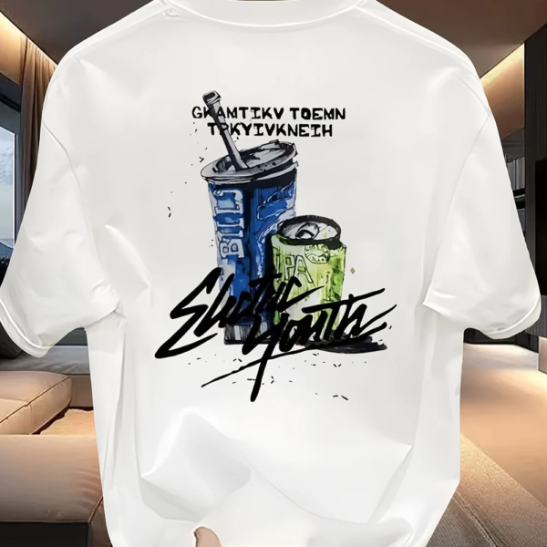 Men’s Cotton Graphic T-Shirt – Graffiti Art & Bold Typography